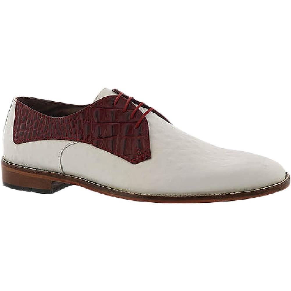 Stacy Adams Mens Russo White Patent Leather Square Toe Oxfords Shoes Used